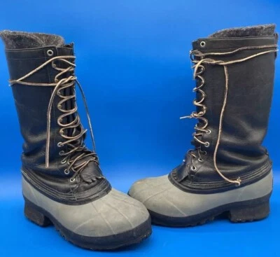 Whites Pac Insulated Rubber Leather Waterproof Lined Snow Boots Size 9E USA Made - Image 1 of 4