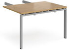 Adapt add on unit double return desk 800mm x 1200mm - silver frame, oak top