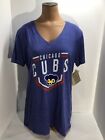 Chicago Cubs Women?S Large V Neck Short Sleeve T-Shirt Cooperstown Mlb Baseball