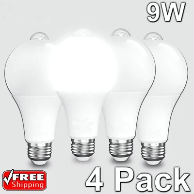 [1-4Pcs] E26 LED PIR Auto Motion Sensor Light Bulbs 90W Equivalent Energy Saving - Image 1 of 4