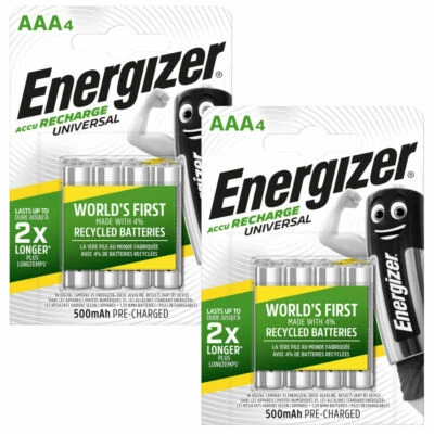 8x Energizer Rechargeable Akku R03-AAA-Micro 500 mAH ideal für DECT Telefone - Bild 1 von 3