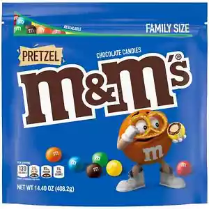 M&M's Pretzel Milk Chocolate Candy, Family Size - 14.4 oz Bulk Bag - Picture 1 of 5