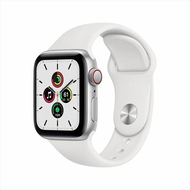 Apple SE 40mm Silver Aluminium Case with White Sport Band Smart Watch