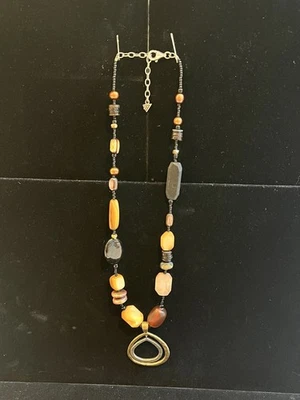 Silpada Sterling Silver 925 Brass, Pearl, Shell & Horn Pendant Necklace 20” - Image 1 of 3