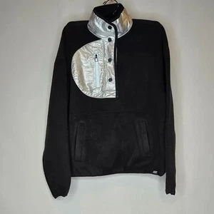 DKNY Women's Reversible Fleece Popover In Black, Size xxs, NWT - Picture 1 of 7