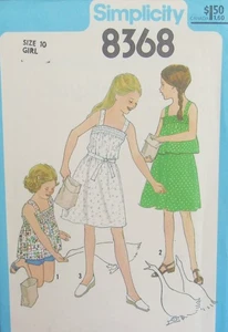 VTG Simplicity 8368 Girls 10 EASY Sundress Dress Smock Top Shorts Skirt Pattern - Picture 1 of 2