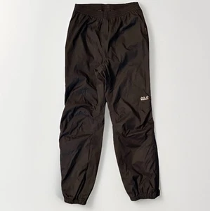 Jack Wolfskin Boys Waterproof Rain Pants Black Texapore Mesh Lined Youth Size M - Picture 1 of 7
