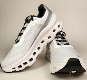 On Cloudmonster Running Shoes Women's Size 7 White Black 61.98433 - Picture 1 of 10