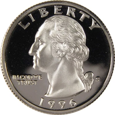 1996 S Washington Quarter Clad 25c Proof Coin - Image 1 of 4