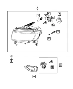 68354272AA Headlamp Cover Jeep Grand Cherokee (2017-2022) OEM - Picture 1 of 3
