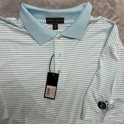 Camisa Peter Millar Para Hombres 2XL Rayas Verano Comodidad Golf Polo Rendimiento Elástico Foto 1 de 4