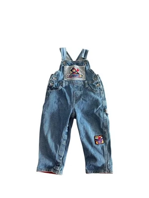Vintage Disney Mickey Bib Overalls Denim Boys Toddler 12 Months character - Image 1 of 4
