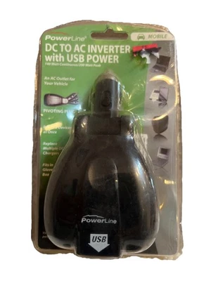 PowerLine DC to AC Inverter with 2.4 Amp USB Power For Your Vehicle - Image 1 of 4