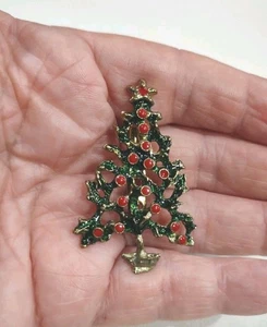 Broche prendedor vintage de árbol de vacaciones de Navidad esmaltado GT 2", Q44 - Imagen 1 de 3