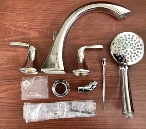 NEW Moen T694 Voss Deck Mounted Roman Tub Filler Trim w/Hand Shower, Chrome B17 - Picture 1 of 4