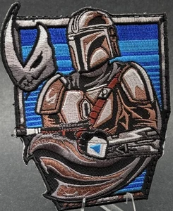 Star Wars Din Djarin Mandalorian Embroidered Hook/Loop Morale Patch 4” - Rare! - Picture 1 of 3