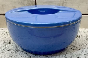 Hall Blue Casserole w/Lid Made for Montgomery Ward 7" Diameter - Picture 1 of 7