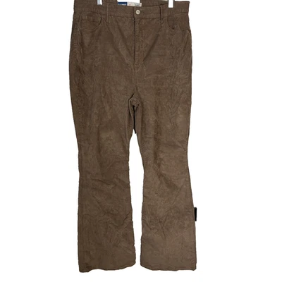 Old Navy Pants Women 16 Moch Brown Corduroy Higher High-Rise Flare Secret-Smooth - Image 1 of 4