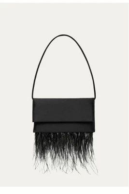 Bolso de Mano Loeffler Randall Charlee | Bolso de Hombro Plumas Negras Nuevo con Etiquetas Foto 1 de 4