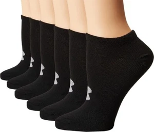 Under Armour Youth No Show Socks (6-Pair), Solid Black YLG - Picture 1 of 1
