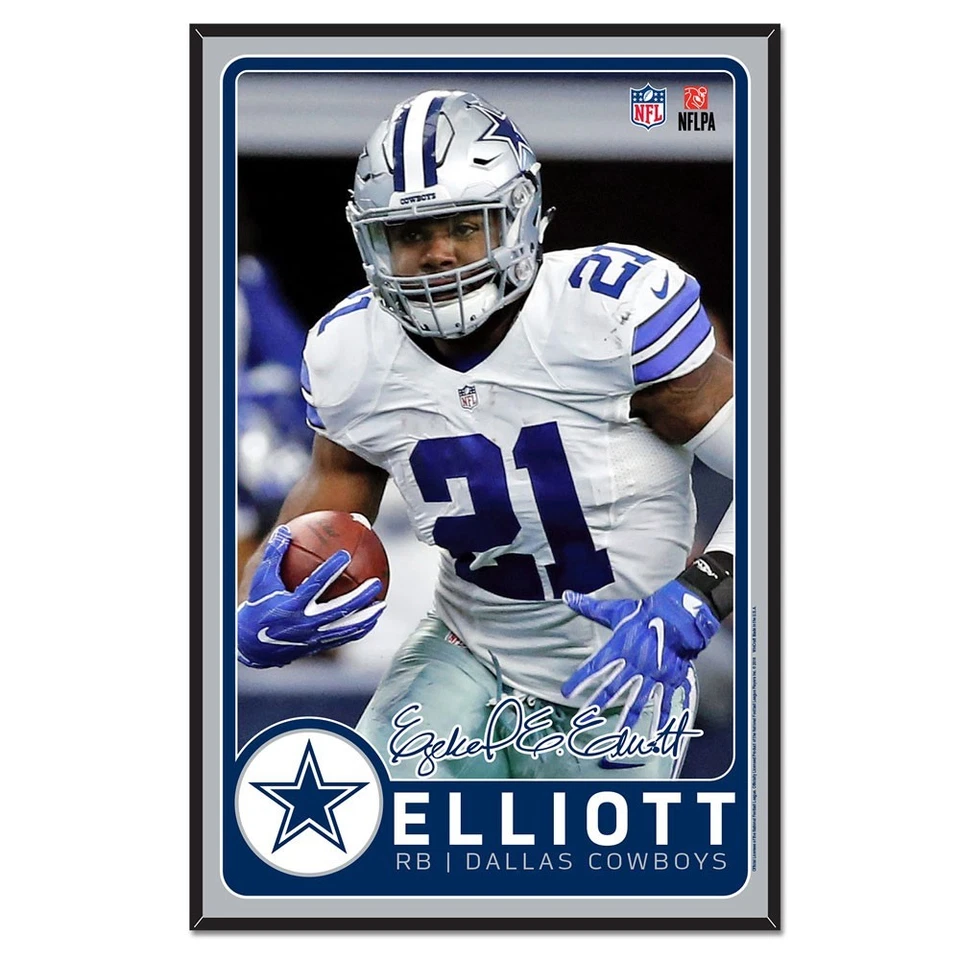 LETRERO DE MADERA EZEKIEL ELLIOTT #21 DALLAS COWBOYS 11"X17" NUEVO WINCRAFT Foto 1 de 1