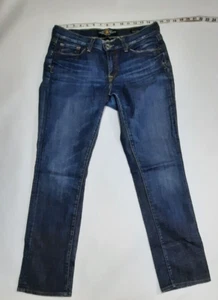 Lucky Brand Jeans 10/30 Zoe Straight Whiskered Blue Stretch Denim Jeans, Pants - Picture 1 of 6