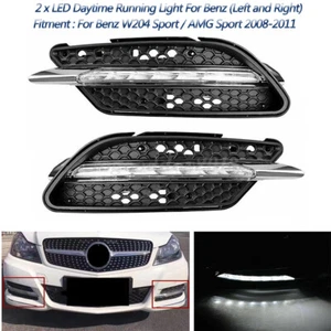 Pair LED Fog Lamp DRL Daytime Running Light For Benz W204 C-Class C300 2008-2011 - Picture 1 of 7