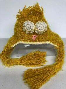 Newborn Baby Photography Prop Boy Girl Crochet Sleepy Owl Infant Hat Yellow - Picture 1 of 2