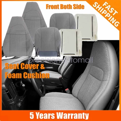 For 2003-2014 Chevy Express & GMC Savana Front Cloth Seat Cover & Foam Cushion Foto 1 de 4