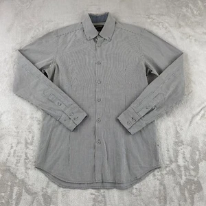 Diesel Black Gold Shirt Men Medium Grey Gingham Check Long Sleeve Designer - Picture 1 of 13