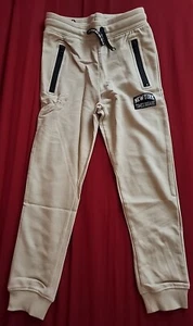 New Boy's H&M New York Times Square Jogger Pants Zipper Pockets Beige Size 6x - Picture 1 of 11