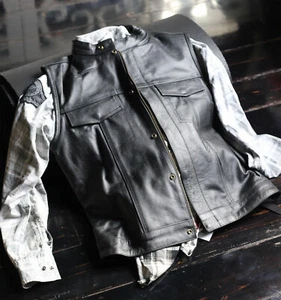Harley Biker Davidson Vest premium sons of anarchy style RRP$149 - Bild 1 von 2