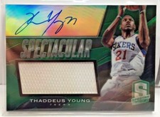 Thaddeus Young 2013-14 Panini Spectra GREEN Prizm GU Jersey Autograph Auto /199