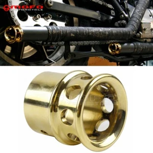 1-3/4" Brass Drilled Exhaust Tip For Harley Bobber Chopper Old School Motorcycle - Picture 1 of 8