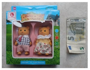 Happy family animali floccati vintage famiglia orsi orsetti con vestiti - Picture 1 of 2