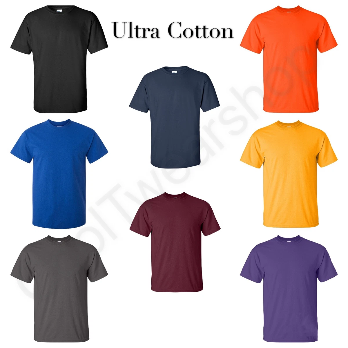 Pack De 10 Camisetas Gildan Ultra Cotton G2000 - Hombre, Algodón De Alto Gramaje, Corte Clásico, Para Personalizar