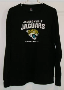 JACKSONVILLE JAGUARS (LS) MAJESTIC MENS L BLACK GRAPHIC COTTON CREW NECK SHIRT! - Picture 1 of 6
