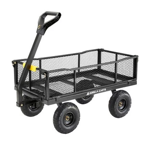 Gorilla Carts Steel Utility Cart Garden Beach Wagon, 900 Pound Capacity, Gray - Picture 1 of 9