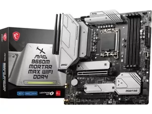 (Factory Refurbished) MSI MAG B660M MORTAR MAX WIFI DDR4 Micro ATX Motherboard - Picture 1 of 6