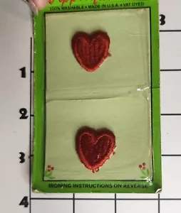 NOS Tiny Hearts Vintage Embroidered Sew On Applique Patch - Picture 1 of 1