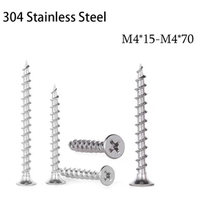 Flat Head Quick Thread Self-tapping Screws 304 Stainless Steel M4*15-M4*70 - Picture 1 of 21