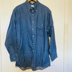 Van Heusen 16 32 / 33 Denim Shirt Blue Long Sleeve casual - Picture 1 of 7