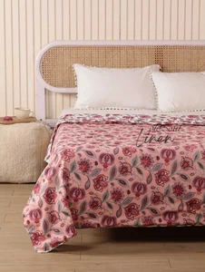 Soft Cotton Quilt Floral Print Double-Sided Bedspread Quilt for Bedroom Decor - Picture 1 of 6