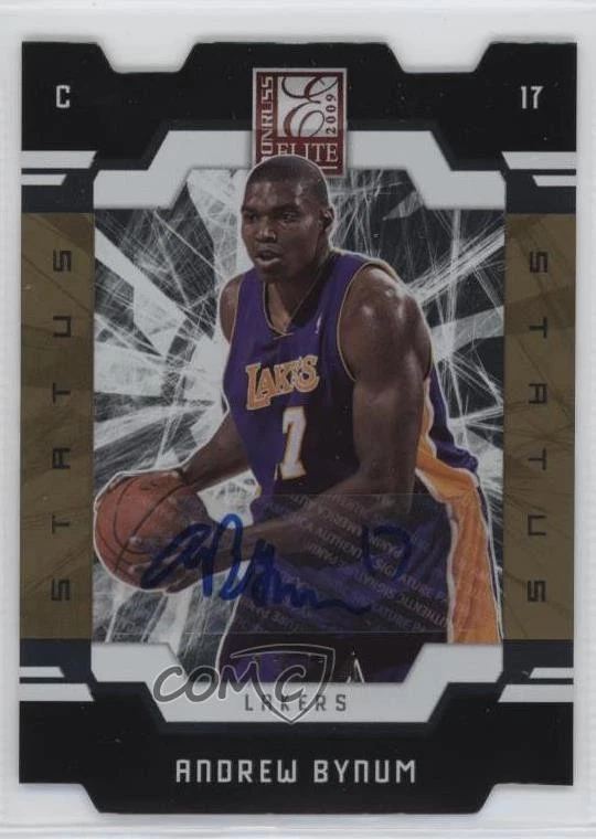 2009-10 Donruss Elite Gold Status Die-Cut Auto /24 Andrew Bynum #51 Auto - Image 1 of 2