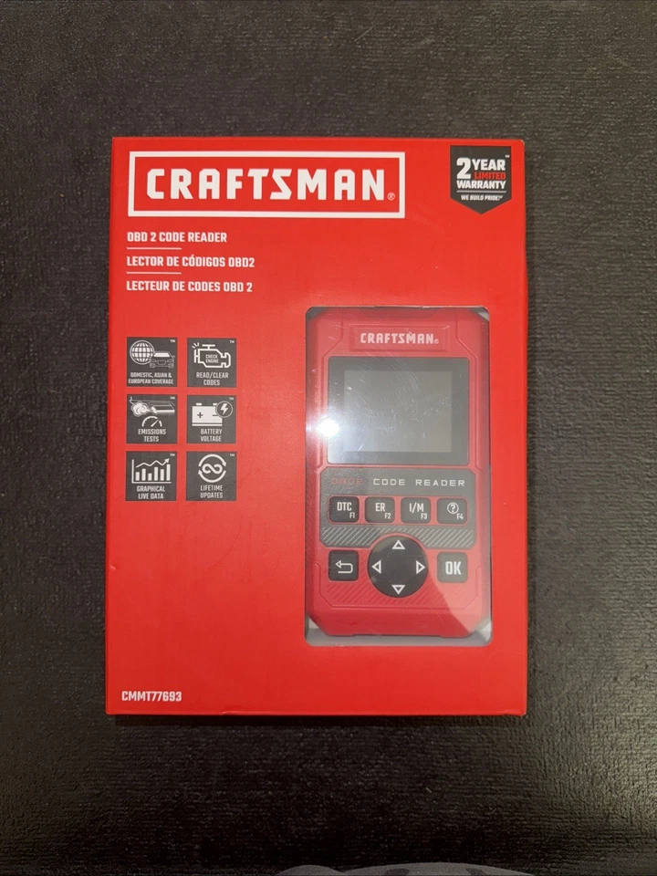 Craftsman CMMT77693 OBD 2 Lector de Código Mecánico Automotriz Computadora Diagnóstico Foto 1 de 3