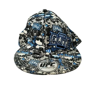 MMA Elite Adult S/M Skull Graphics Fitted Cap Hat Blue White - Picture 1 of 9