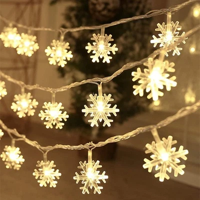 Christmas Decorations Lights, 20 Ft 40 LED Snowflake String Lights Battery Op... - Image 1 of 4