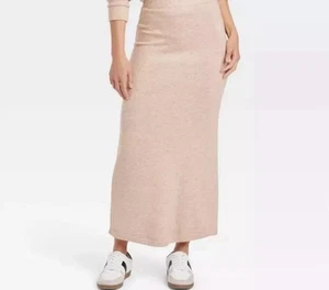 NEW Women's Universal Thread Leisure Studio Maxi Skirt Oatmeal Large FREE SHIP - Picture 1 of 6