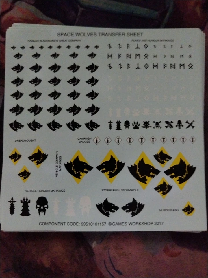 40K 30K Space Wolves Transfer Sheet x1 Infantry & Vehicle Transfers Decals - Image 1 of 1