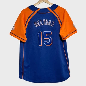 Vtg Nike Carlos Beltran New York Mets Blue & Orange MLB Baseball Jersey Youth XL - Picture 1 of 8